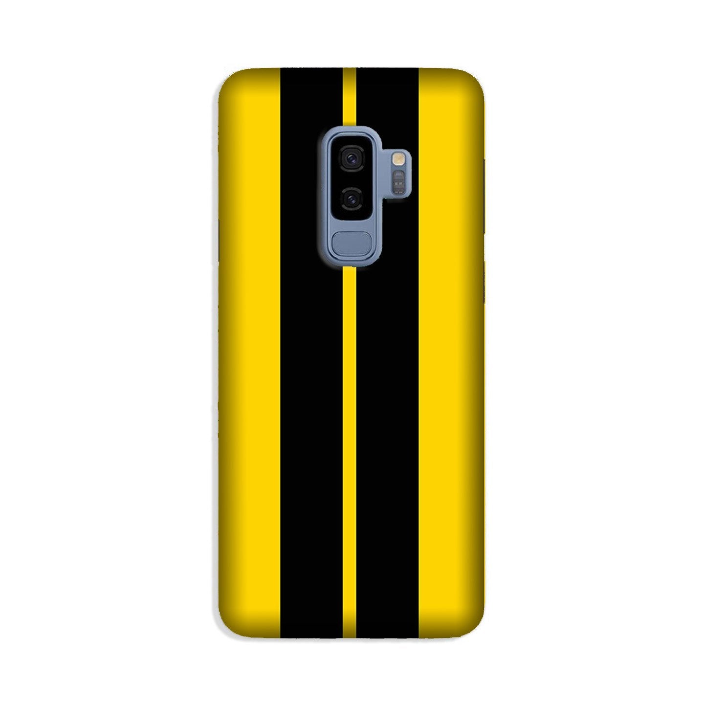 Black Yellow Pattern Mobile Back Case for Galaxy S9 Plus  (Design - 377)