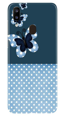 White dots Butterfly Mobile Back Case for Samsung Galaxy A20 (Design - 31)