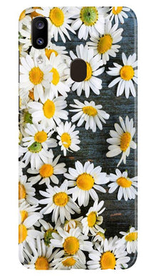 White flowers2 Mobile Back Case for Samsung Galaxy A20 (Design - 62)