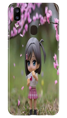 Cute Girl Mobile Back Case for Samsung Galaxy A20 (Design - 92)