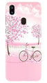 Pink Flowers Cycle Case for Samsung Galaxy A20  (Design - 102)