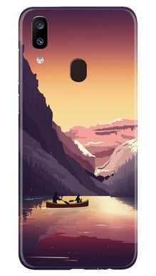 Mountains Boat Mobile Back Case for Samsung Galaxy A20 (Design - 181)