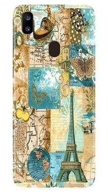 Travel Eiffel Tower Mobile Back Case for Samsung Galaxy A20 (Design - 206)