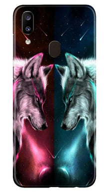 Wolf fight Mobile Back Case for Samsung Galaxy A20 (Design - 221)