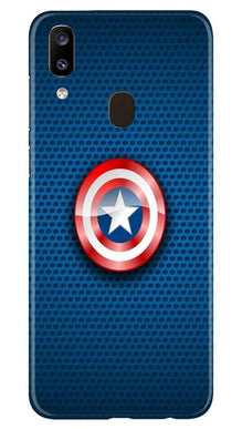 Captain America Shield Mobile Back Case for Samsung Galaxy A20 (Design - 253)