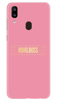 Girl Boss Pink Mobile Back Case for Samsung Galaxy A20 (Design - 263)