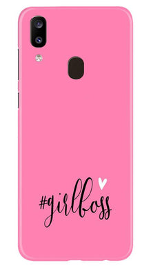 Girl Boss Pink Mobile Back Case for Samsung Galaxy A20 (Design - 269)