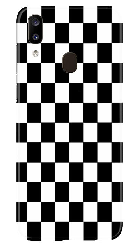 Black White Boxes Mobile Back Case for Samsung Galaxy A20 (Design - 372)
