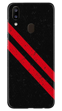 Black Red Pattern Mobile Back Case for Samsung Galaxy A20 (Design - 373)
