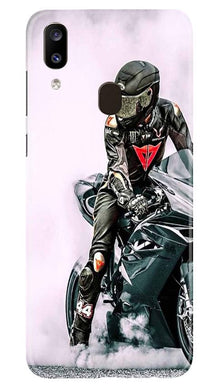 Biker Mobile Back Case for Samsung Galaxy A20 (Design - 383)