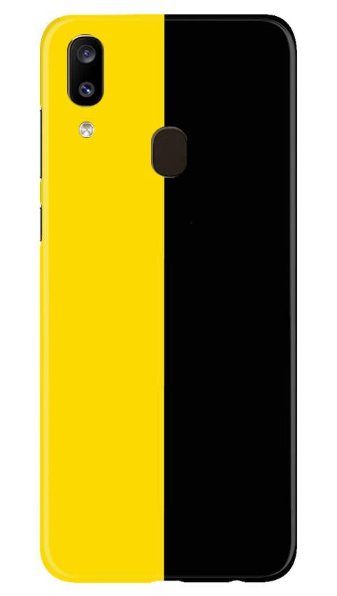 Black Yellow Pattern Mobile Back Case for Samsung Galaxy A20 (Design - 397)