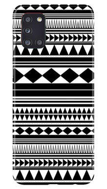 Black white Pattern Mobile Back Case for Samsung Galaxy A31 (Design - 5)