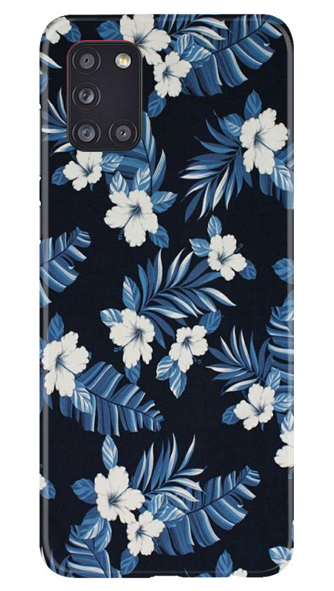White flowers Blue Background2 Case for Samsung Galaxy A31