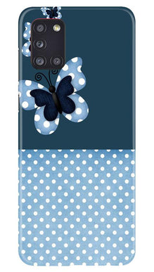 White dots Butterfly Mobile Back Case for Samsung Galaxy A31 (Design - 31)