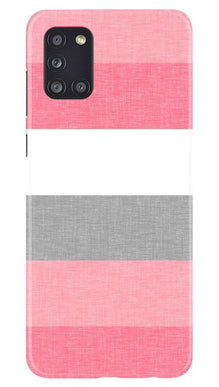 Pink white pattern Mobile Back Case for Samsung Galaxy A31 (Design - 55)