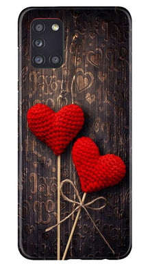 Red Hearts Mobile Back Case for Samsung Galaxy A31 (Design - 80)
