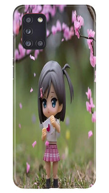 Cute Girl Mobile Back Case for Samsung Galaxy A31 (Design - 92)