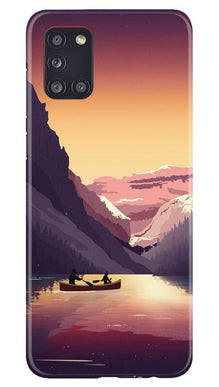 Mountains Boat Mobile Back Case for Samsung Galaxy A31 (Design - 181)