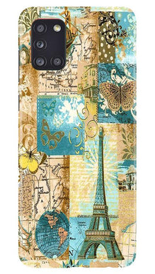 Travel Eiffel Tower Mobile Back Case for Samsung Galaxy A31 (Design - 206)