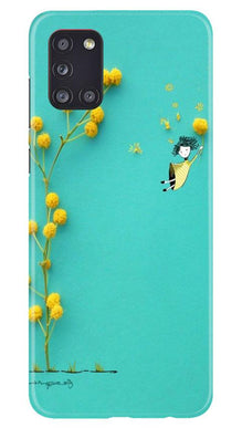 Flowers Girl Mobile Back Case for Samsung Galaxy A31 (Design - 216)