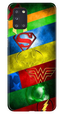 Superheros Logo Mobile Back Case for Samsung Galaxy A31 (Design - 251)