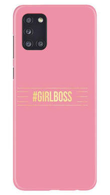 Girl Boss Pink Mobile Back Case for Samsung Galaxy A31 (Design - 263)