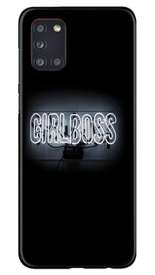 Girl Boss Black Mobile Back Case for Samsung Galaxy A31 (Design - 268)