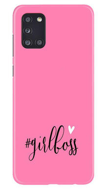 Girl Boss Pink Mobile Back Case for Samsung Galaxy A31 (Design - 269)