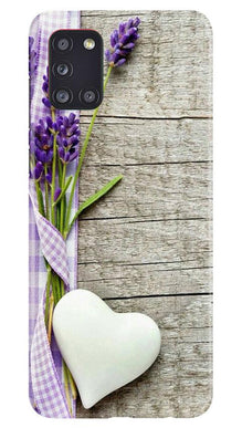 White Heart Mobile Back Case for Samsung Galaxy A31 (Design - 298)
