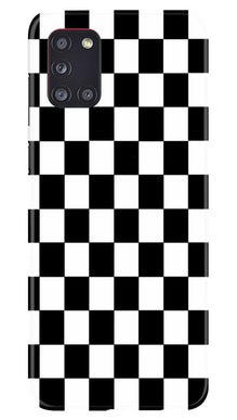 Black White Boxes Mobile Back Case for Samsung Galaxy A31 (Design - 372)
