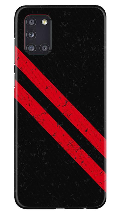 Black Red Pattern Mobile Back Case for Samsung Galaxy A31 (Design - 373)