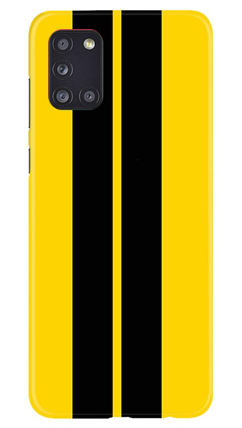 Black Yellow Pattern Mobile Back Case for Samsung Galaxy A31 (Design - 377)
