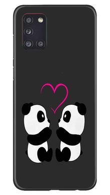 Panda Love Mobile Back Case for Samsung Galaxy A31 (Design - 398)