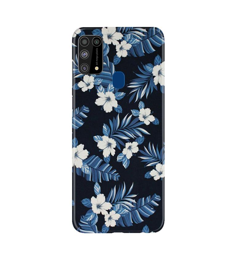 White flowers Blue Background2 Case for Samsung Galaxy M31