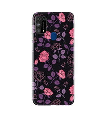 Rose Black Background Mobile Back Case for Samsung Galaxy M31 (Design - 27)