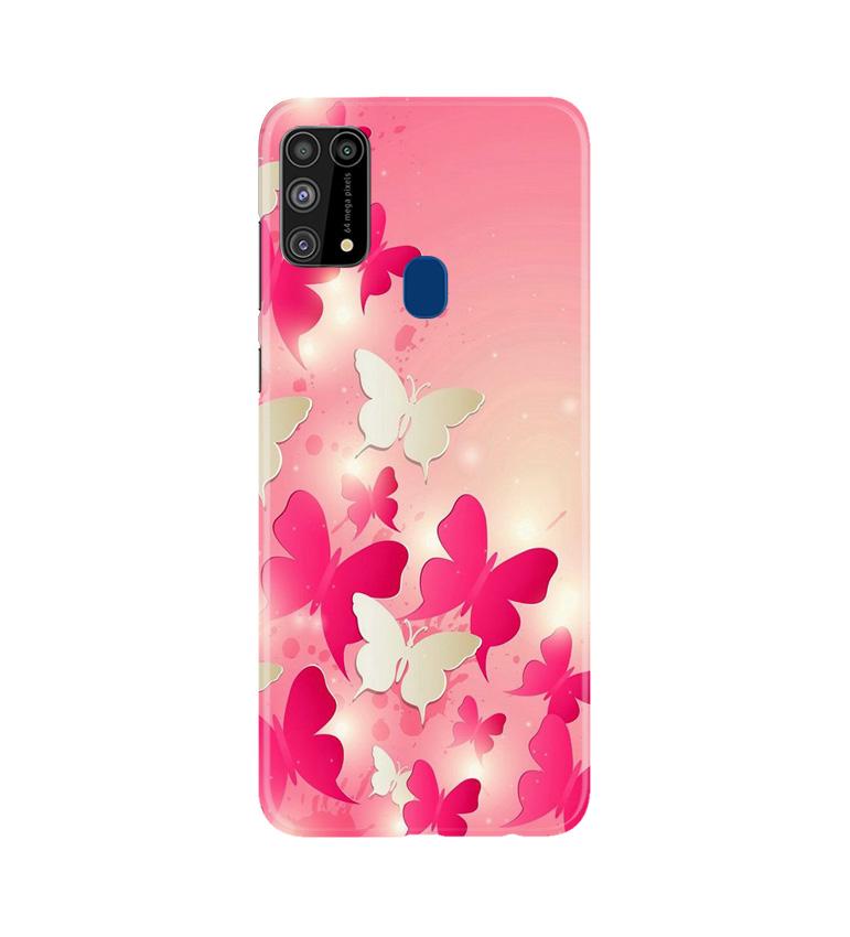 White Pick Butterflies Case for Samsung Galaxy M31