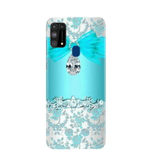 Shinny Blue Background Mobile Back Case for Samsung Galaxy M31 (Design - 32)