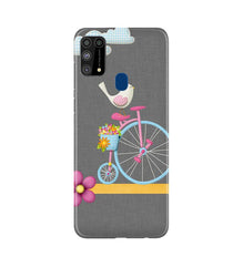 Sparron with cycle Mobile Back Case for Samsung Galaxy M31 (Design - 34)