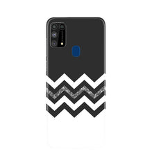 Black white Pattern2Mobile Back Case for Samsung Galaxy M31 (Design - 83)