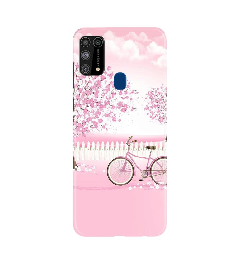 Pink Flowers Cycle Case for Samsung Galaxy M31  (Design - 102)