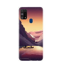 Mountains Boat Mobile Back Case for Samsung Galaxy M31 (Design - 181)