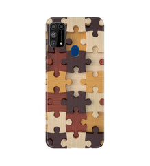 Puzzle Pattern Mobile Back Case for Samsung Galaxy M31 (Design - 217)