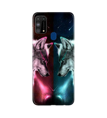 Wolf fight Mobile Back Case for Samsung Galaxy M31 (Design - 221)