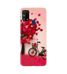 Red Heart Cycle Mobile Back Case for Samsung Galaxy M31 (Design - 222)
