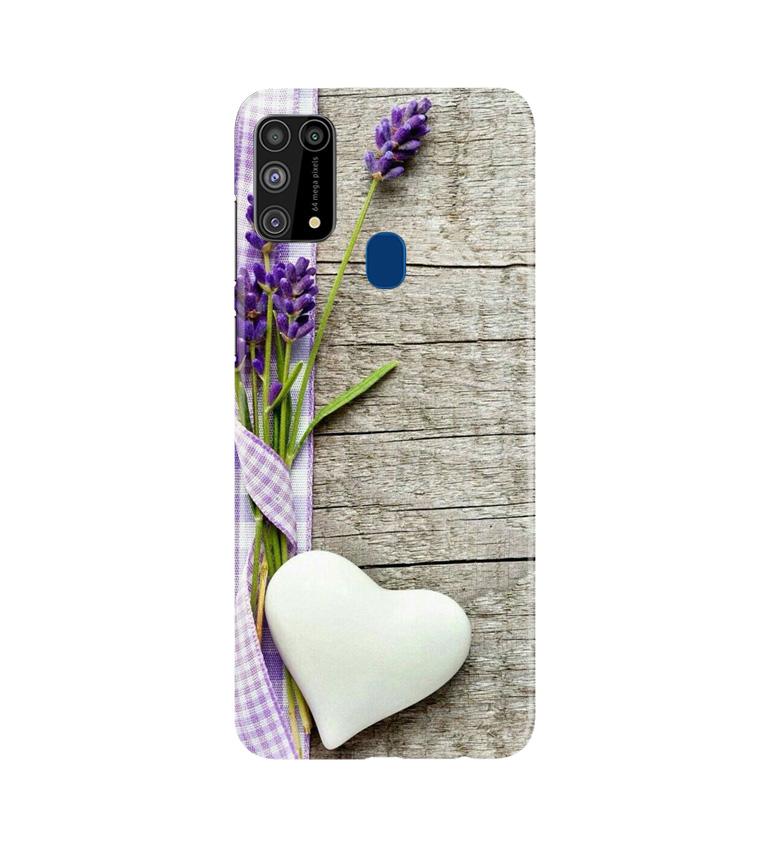 White Heart Case for Samsung Galaxy M31 (Design No. 298)