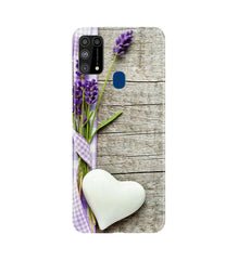 White Heart Mobile Back Case for Samsung Galaxy M31 (Design - 298)
