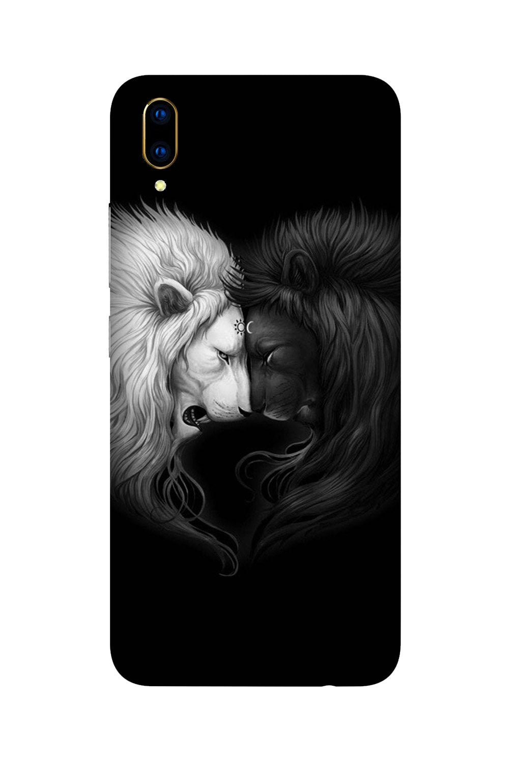 Dark White Lion Case for Vivo Y90  (Design - 140)
