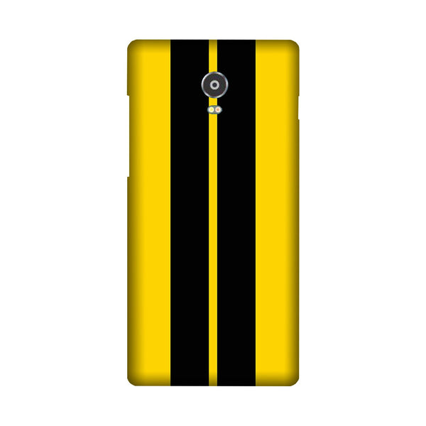 Black Yellow Pattern Mobile Back Case for Lenovo Vibe P1 (Design - 377)