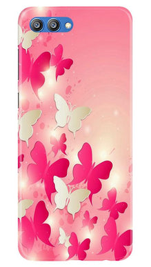 White Pick Butterflies Mobile Back Case for Honor View 10 (Design - 28)
