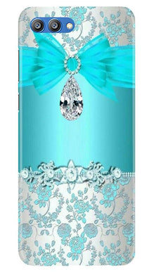 Shinny Blue Background Mobile Back Case for Honor View 10 (Design - 32)
